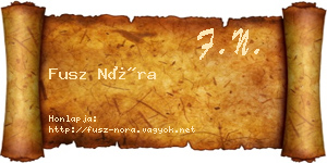 Fusz Nóra névjegykártya